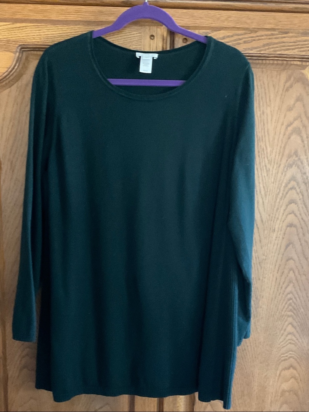 J. Jill Forest Green Long Sleeve Scoop Neck Top
